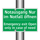 Notausgang Nur im Notfall öffnen /.../ - Emergency exit Open only in case /.../