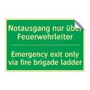 Notausgang nur über Feuerwehrleiter /.../ - Emergency exit only via fire brigade /.../
