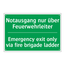 Notausgang nur über Feuerwehrleiter /.../ - Emergency exit only via fire brigade /.../