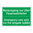 Notausgang nur über Feuerwehrleiter /.../ - Emergency exit only via fire brigade /.../