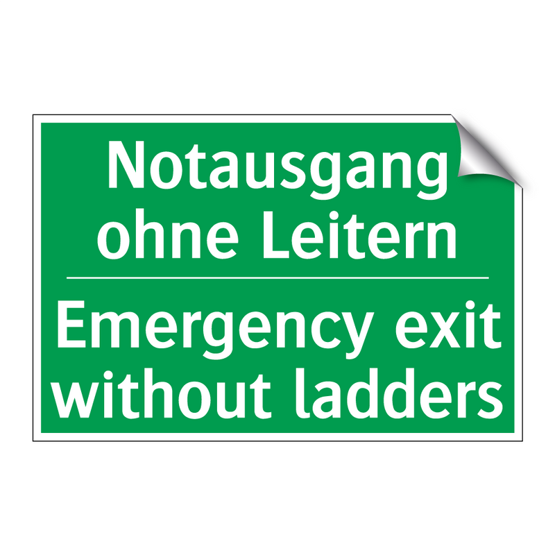 Notausgang ohne Leitern - Emergency exit without ladders