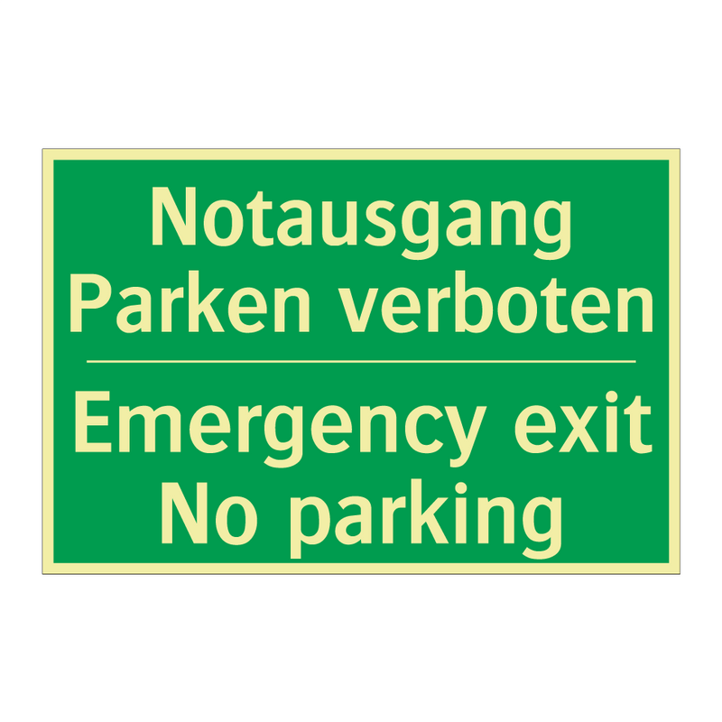 Notausgang Parken verboten - Emergency exit No parking