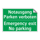 Notausgang Parken verboten - Emergency exit No parking