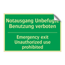 Notausgang Unbefugte Benutzung /.../ - Emergency exit Unauthorized use /.../