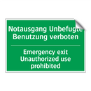 Notausgang Unbefugte Benutzung /.../ - Emergency exit Unauthorized use /.../