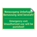 Notausgang Unbefugte Benutzung /.../ - Emergency exit Unauthorized use /.../