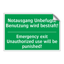 Notausgang Unbefugte Benutzung /.../ - Emergency exit Unauthorized use /.../