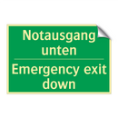 Notausgang unten - Emergency exit down