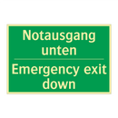 Notausgang unten - Emergency exit down