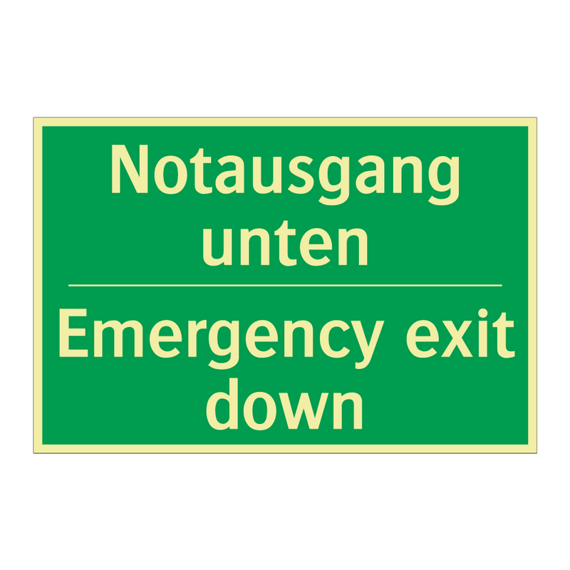 Notausgang unten - Emergency exit down