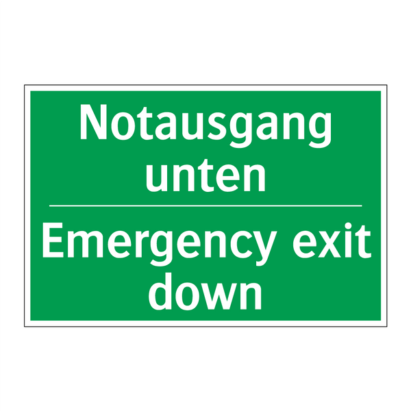 Notausgang unten - Emergency exit down