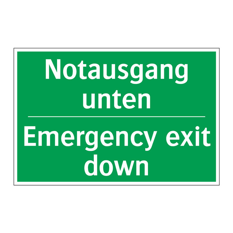 Notausgang unten - Emergency exit down