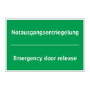 Notausgangsentriegelung - Emergency door release
