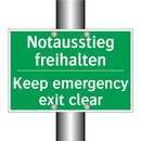 Notausstieg freihalten - Keep emergency exit clear