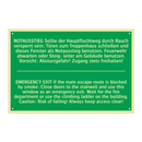 NOTAUSSTIEG Sollte der Hauptfluchtweg /.../ - EMERGENCY EXIT If the main escape /.../