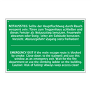 NOTAUSSTIEG Sollte der Hauptfluchtweg /.../ - EMERGENCY EXIT If the main escape /.../