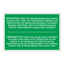 NOTAUSSTIEG Sollte der Hauptfluchtweg /.../ - EMERGENCY EXIT If the main escape /.../