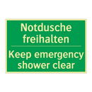Notdusche freihalten - Keep emergency shower clear