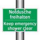 Notdusche freihalten - Keep emergency shower clear