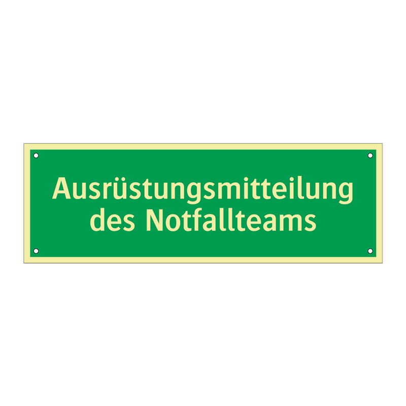 Ausrüstungsmitteilung des Notfallteams