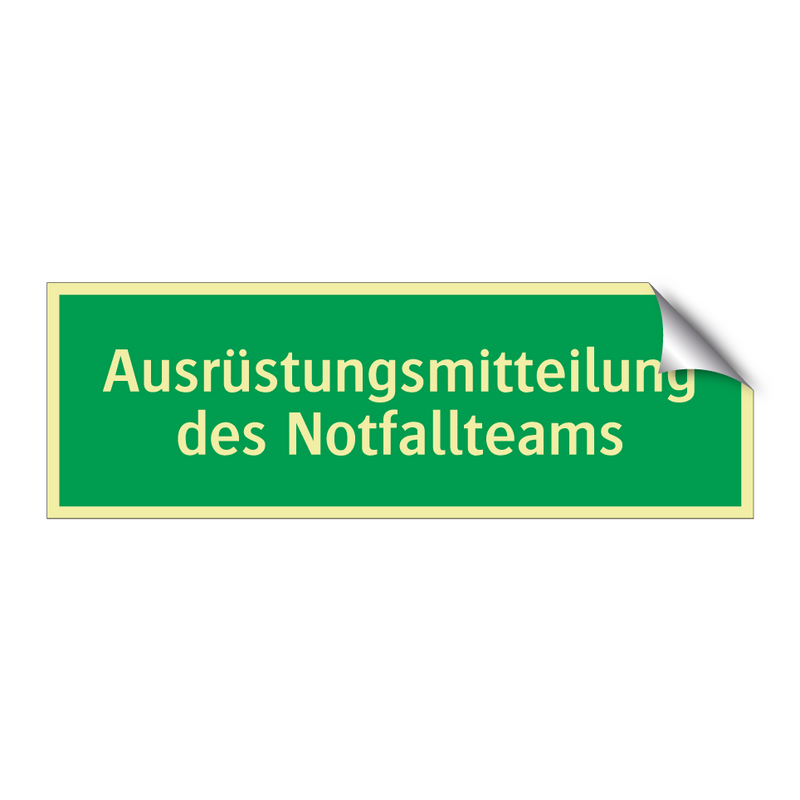Ausrüstungsmitteilung des Notfallteams