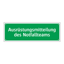 Ausrüstungsmitteilung des Notfallteams