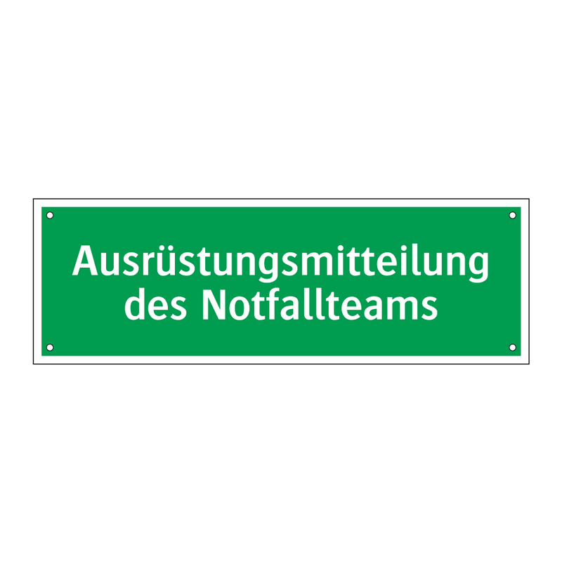 Ausrüstungsmitteilung des Notfallteams