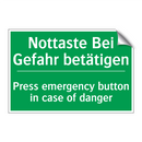 Nottaste Bei Gefahr betätigen - Press emergency button in case /.../