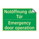 Notöffnung der Tür - Emergency door operation