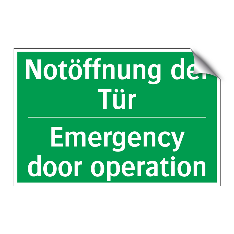 Notöffnung der Tür - Emergency door operation