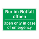 Nur im Notfall öffnen - Open only in case of emergency