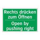 Rechts drücken zum Öffnen - Open by pushing right