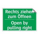 Rechts ziehen zum Öffnen - Open by pulling right