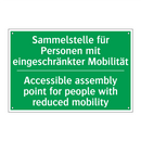 Sammelstelle für Personen mit /.../ - Accessible assembly point for /.../