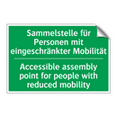 Sammelstelle für Personen mit /.../ - Accessible assembly point for /.../