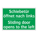 Schiebetür öffnet nach links - Sliding door opens to the left