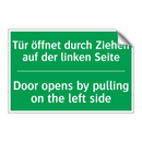 Tür öffnet durch Ziehen auf der /.../ - Door opens by pulling on the left /.../
