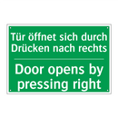 Tür öffnet sich durch Drücken /.../ - Door opens by pressing right