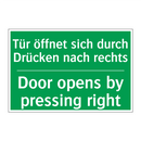 Tür öffnet sich durch Drücken /.../ - Door opens by pressing right