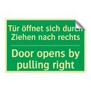 Tür öffnet sich durch Ziehen nach /.../ - Door opens by pulling right