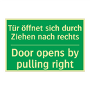 Tür öffnet sich durch Ziehen nach /.../ - Door opens by pulling right
