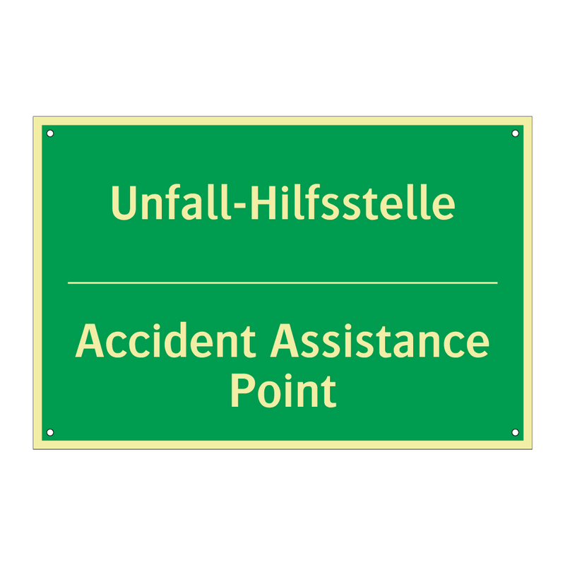 Unfall-Hilfsstelle - Accident Assistance Point