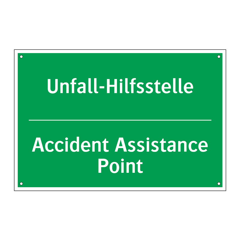 Unfall-Hilfsstelle - Accident Assistance Point
