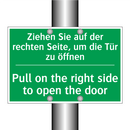 Ziehen Sie auf der rechten Seite, /.../ - Pull on the right side to open /.../