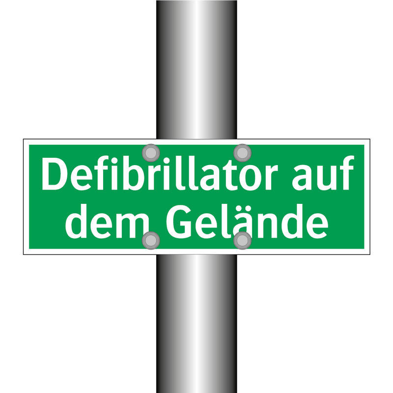 Defibrillator auf dem Gelände