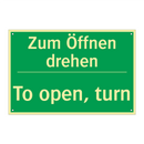 Zum Öffnen drehen - To open, turn