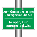 Zum Öffnen gegen den Uhrzeigersinn /.../ - To open, turn counterclockwise