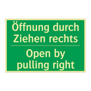 Öffnung durch Ziehen rechts - Open by pulling right