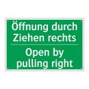 Öffnung durch Ziehen rechts - Open by pulling right