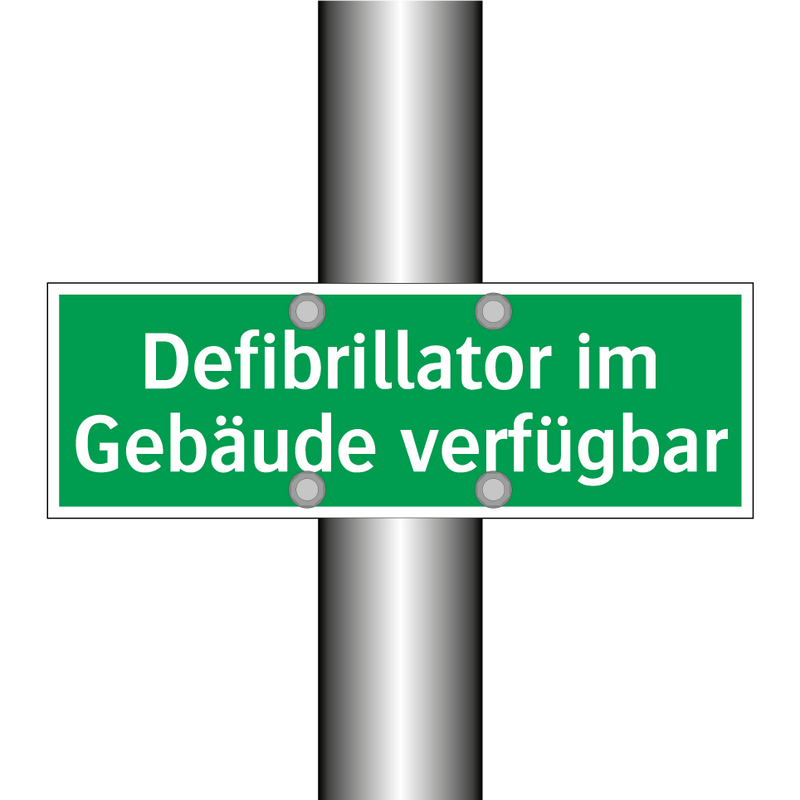 Defibrillator im Gebäude verfügbar